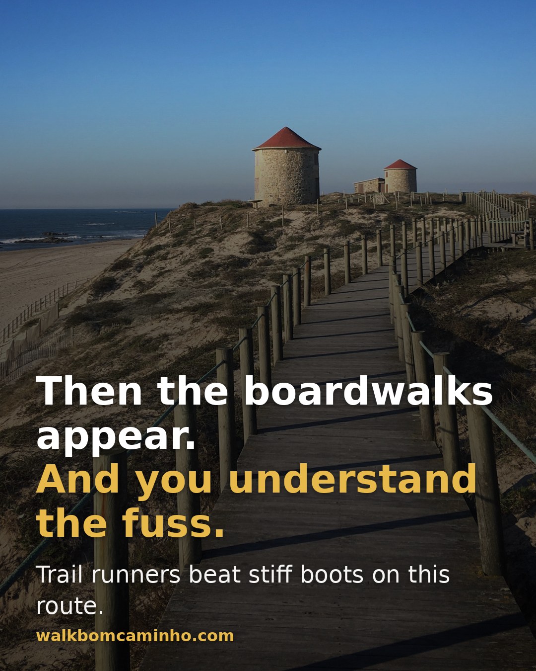 Then the boardwalks appear — trail runners beat stiff boots on this route.