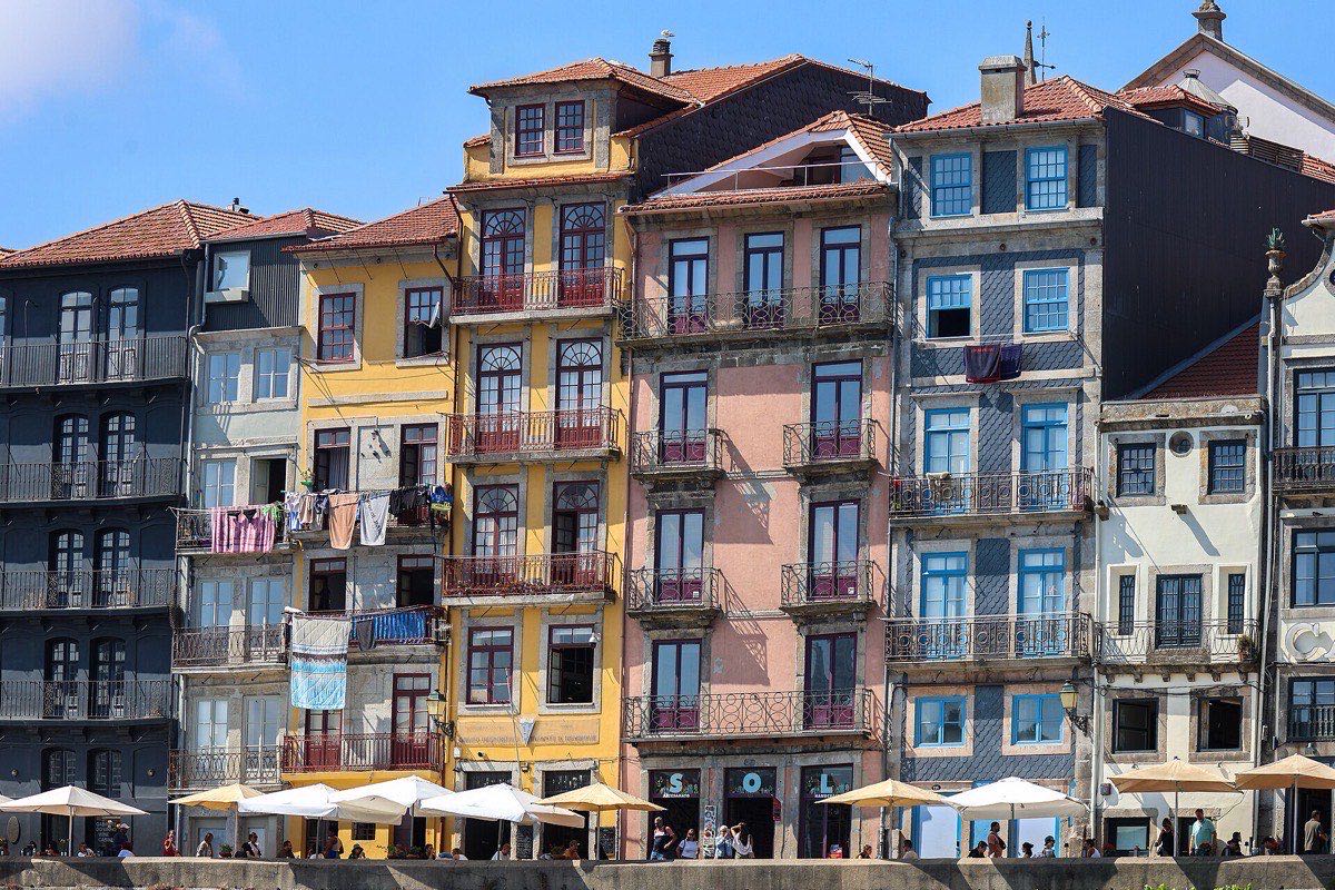 The Douro river and Ribeira waterfront in Porto, Portugal