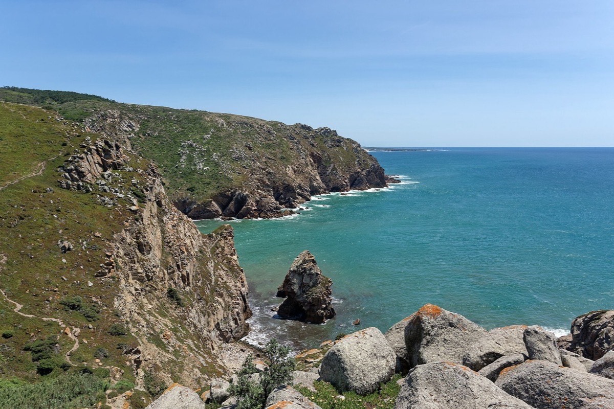 Atlantic Ocean cliffs at Cabo da Roca on Portugal's coast